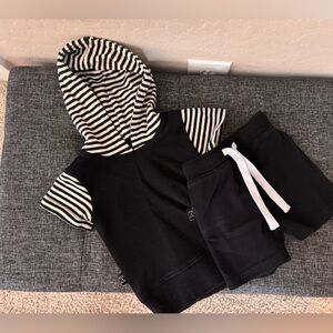 Kids Black and White Striped Matching Set